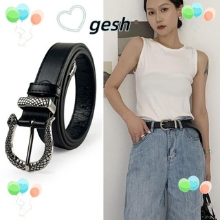 Dây thắt lưng khóa chốt rắn GESH1, Thắt lưng da Serpentine thiết kế sang trọng thông thường, Thắt lưng quần jean đa năng sang trọng