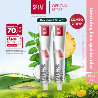  Combo 2 kem đánh răng trắng răng  SPLAT Extreme White  bật 2.5 tone tại nhà sau 30 ngày 75ml