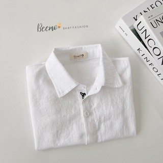 ÁO SƠ MI TRẮNG CỘC TAY BEEMO CHO BÉ
