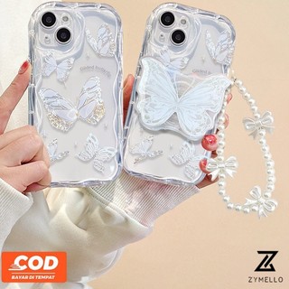 Tương thích cho IPhone 15 Pro Max IPhone 11 IPhone 14 Pro Max IPhone 13 Pro Max IPhone 12 Pro Max IPhone 7 Plus IPhone 8 Plus Vỏ điện thoại TPU chống sốc hình bướm trắng đẹp