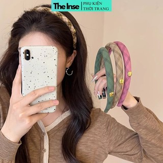 Băng đô cài tóc cao cấp THE INSE bờm tóc nữ hàn quốc logo kẻ sọc băng đô dễ thương CE151