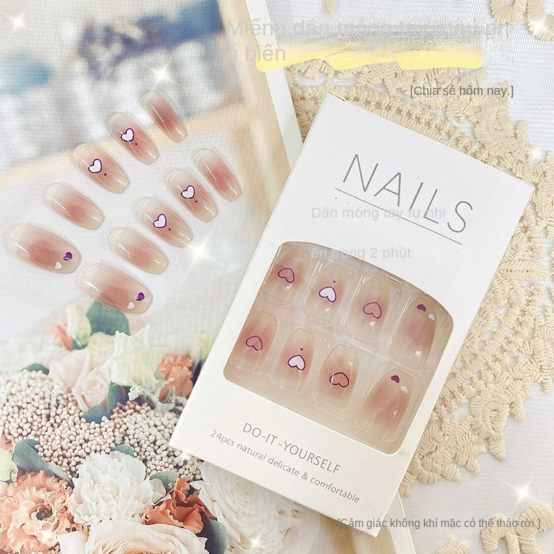 Mofa Meiren Miếng Dán Gel Trang Trí Móng Tay Ngắn Có Thể Tháo Rời