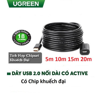 Cáp usb nối dài ugreen 5m 10m 15m 20m có chíp khuếch đại 10319 10321 13023 10324 us121 chính hãng