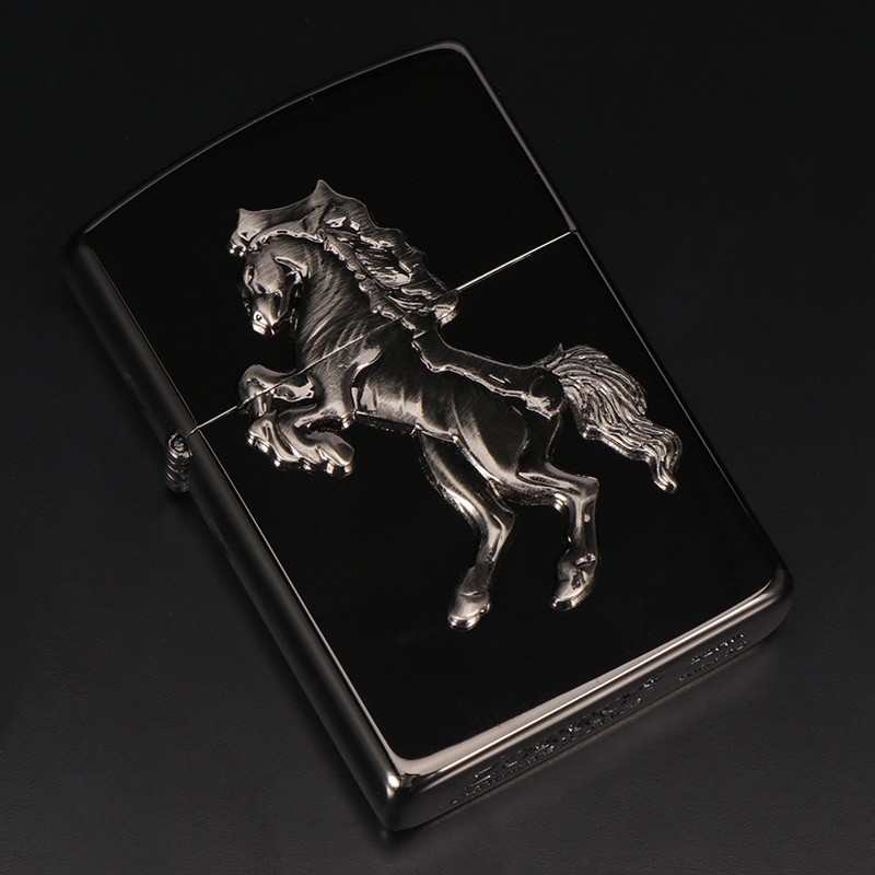 Emblem hình dán Zippo ngựa đen