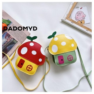 DADOMYD Túi Xách Da pu Đeo Vai mini Nhiều Màu Sắc Hình Nấm Công Chúa Cho Bé Gái