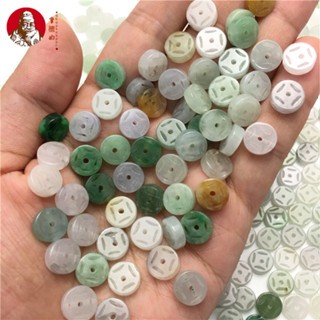 Hạt đá sáp jadeite ba màu 8x4mm từ Myanmar - Nguyên liệu làm vòng tay DIY