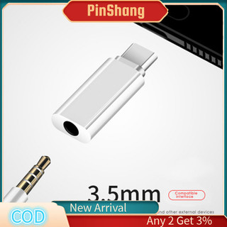 Pinshang Type-c Bộ chuyển đổi tai nghe DC3.5mm sang Type-c Cáp chuyển đổi âm thanh để sạc dữ liệu truyền đồng bộ