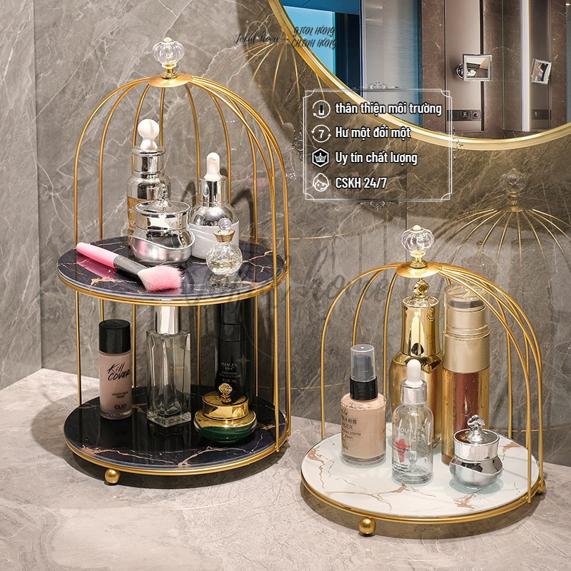 Kệ lồng chim đựng mỹ phẩm Joful home trang trí nhà đựng đồ nước hoa, đồ trang điểm tiệc teabreak 1- 