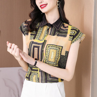 Mùa hè mỏng bóng lụa áo sơ mi nữ nhẹ trưởng thành thời trang thời trang không tay top