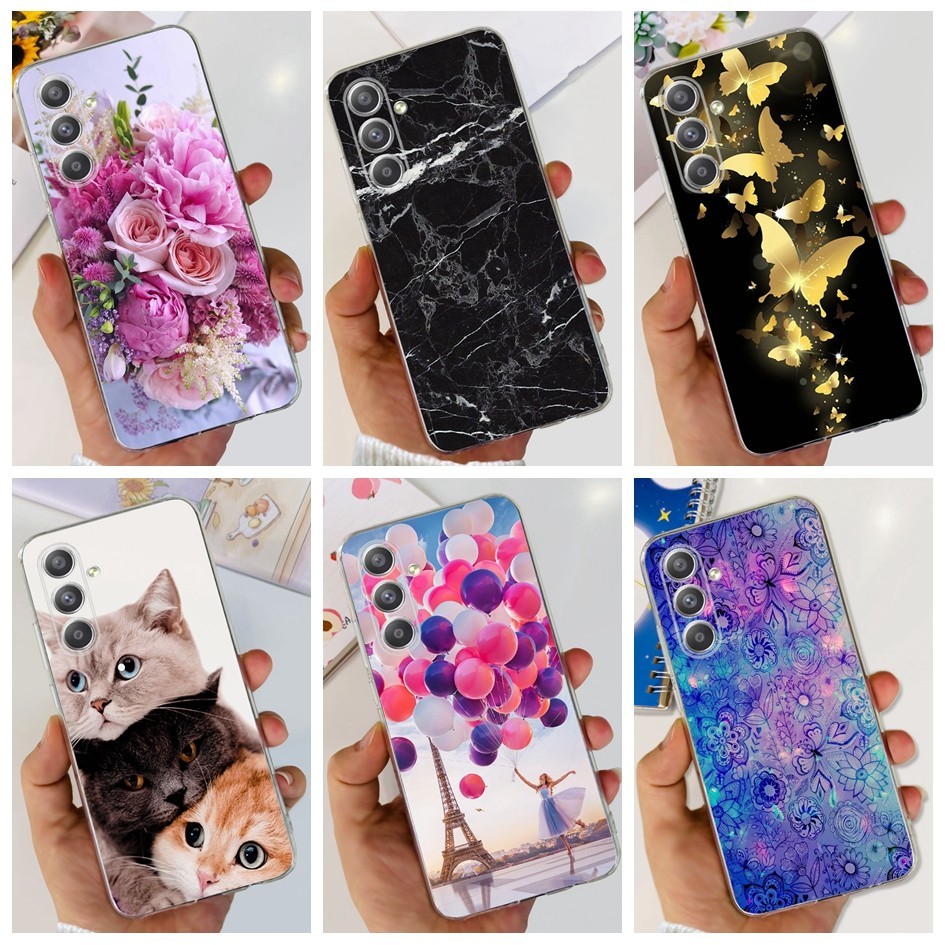 Ốp Lưng Cho Samsung Galaxy A15 A35 A55 Ốp lưng Nhiều Màu Sắc Bướm Hoa Mềm Silicon Ốp Lưng Cho Samsun