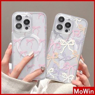 Mowin - Ốp điện thoại Cho iPhone 15 Pro Max iPhone 11 Ốp Lưng Từ Tính Mạnh Acrylic Trong Suốt Cứng Ban TPU Mềm Khung Chống Sốc Những chú bướm sơn màu dễ thương Tương thích với iPhone 14 13 12 11 XS XR 7Plus 8Plus