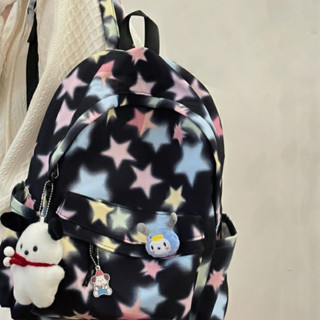 QFDI Schoolbag nữ sinh viên đại học dung tích lớn ngôi sao trung học cơ sở học sinh trung học cơ sở ba lô nữ sinh ba lô phong cách mới