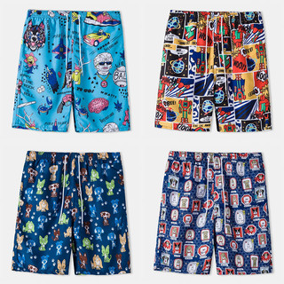 Quần short in hình truyện tranh giản dị mùa hè Quần short hoa bãi biển Hawaii dành cho nam
