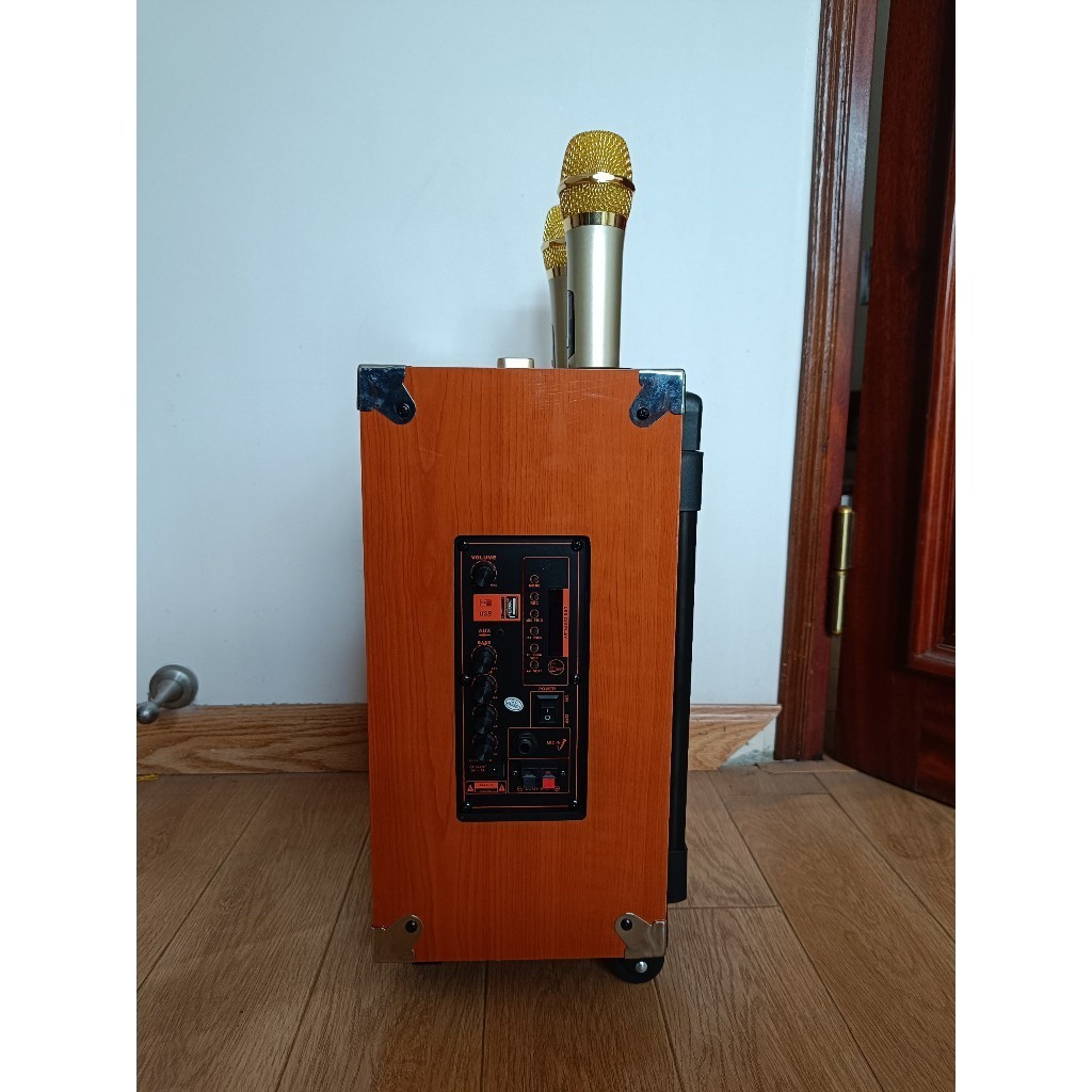 Loa Kéo Karaoke ONTEKCO Hozing 8002 Loa Bluetooth Kèm 2 Micro Bass 20cm, Chống Hú Cao Cấp Vỏ Gỗ Lưới Mạ Vàng | BigBuy360 - bigbuy360.vn