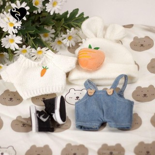 Sjjl Phụ Kiện Trang Phục Búp Bê Cotton, Gấu Cà Rốt Quần Áo Búp Bê Cotton 20cm, Quần Áo Chơi Quần Áo Mini Áo Len Quần Áo 20cm Quần Áo Búp Bê Quà Tặng Sinh Nhật