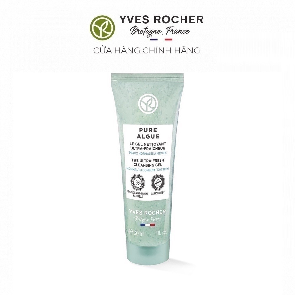 Sữa rửa mặt dạng gel Yves Rocher MINI PURE ALGUE CLEANSING GEL 30ML