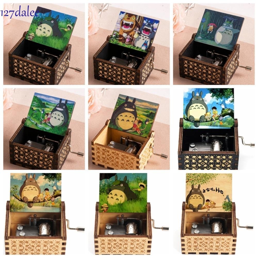 Hộp nhạc quay tay bằng gỗ DALEE Totoro, Hộp nhạc Totoro họa tiết khắc, Tonari No Totoro Âm nhạc đầy màu sắc Đáng yêu Retro Totoro Hộp nhạc gia đình