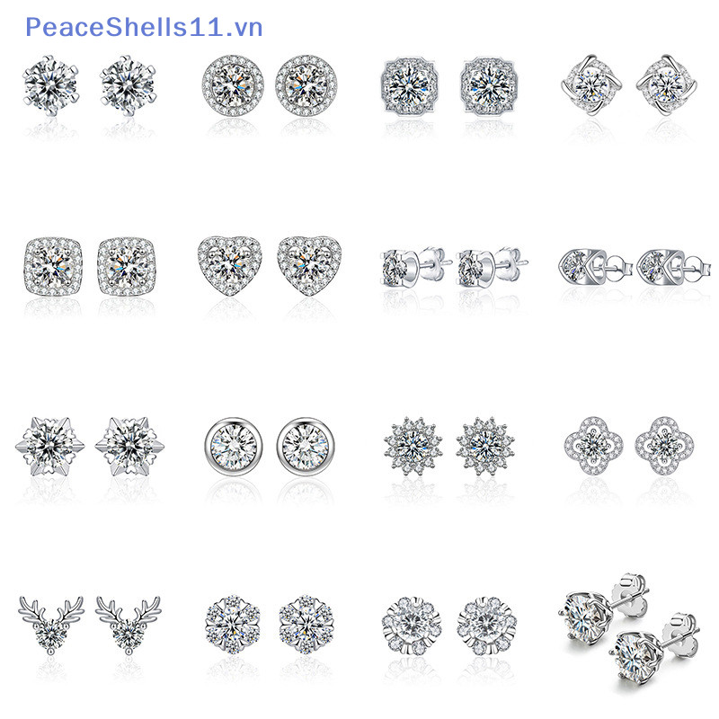 Peaceshells 1 Cặp Thời Trang Vintage Mô Phỏng Moissanite Bông Tai Dành Cho Nữ Cô Gái Cổ Điển Thanh Lịch Retro Sáng Tai Đinh Trang Sức VN