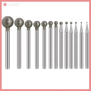 Luuk 5 chiếc 0.5mm-8mm Kim cương tròn Burr Mũi khoan mài cho dụng cụ quay