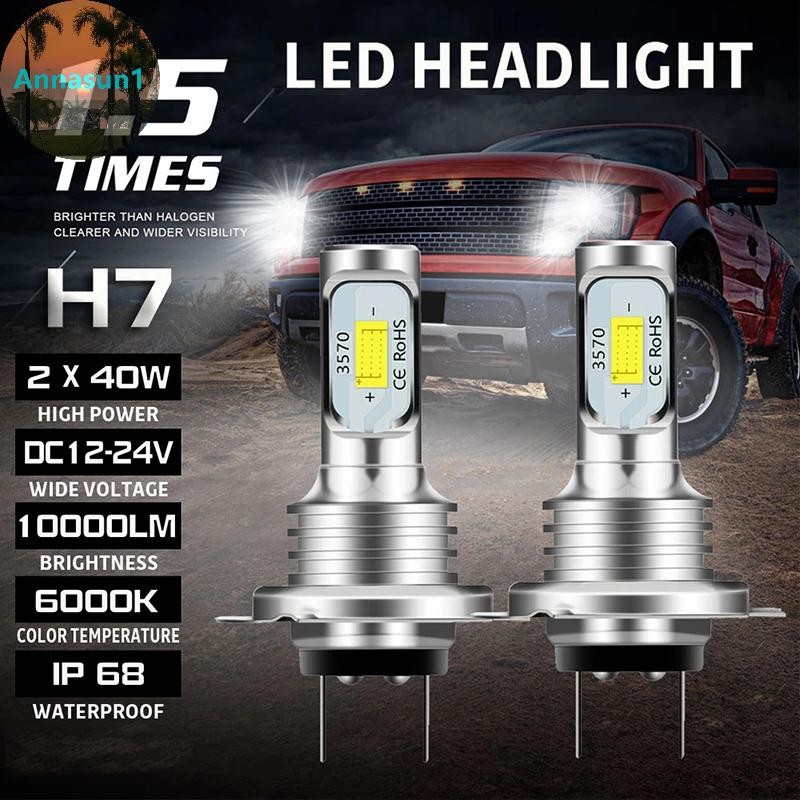Annasun h7 Led Canbus Đèn Pha H7 Led Lo Beam Bóng Đèn 6000K IP 68 CSP 3570 Chip LED TH