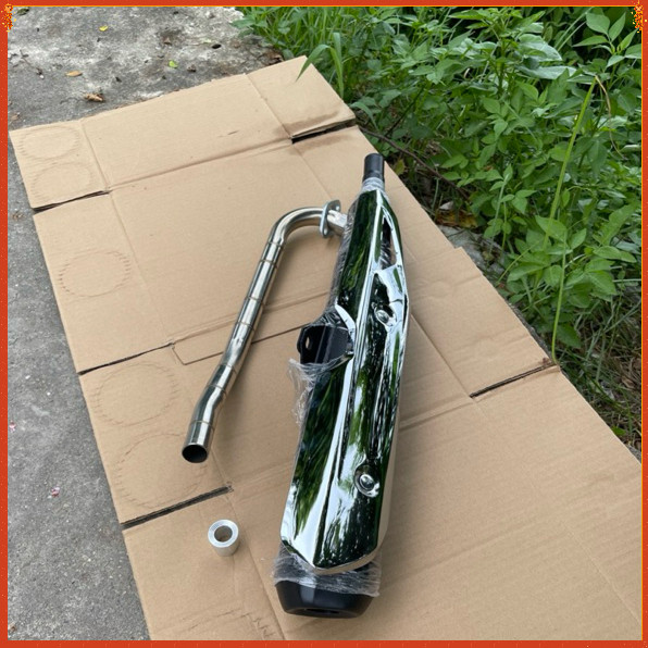 Pô Wave Móc Nhồi Bông Đuôi Đen Kèm Tiêu Tiện CNC Gắn Wave 50/100/110 - Pô Xe Máy