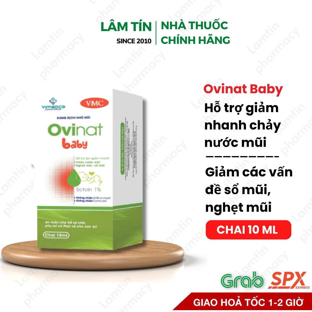 Ovinat Baby Spray Nhỏ Mũi Xịt Mũi Giảm Chảy Mũi Nghẹt Mũi Sổ Mũi Không Corticoid An Toàn Cho Bé