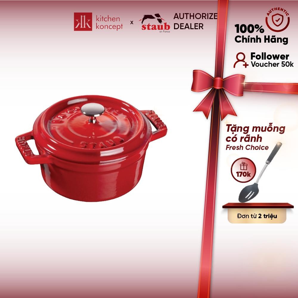 Staub - Nồi tròn màu đỏ cherry - 26cm