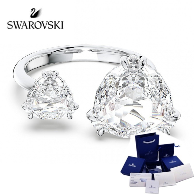 Nhẫn Swarovski pha lê trắng phong cách 68W, kèm hộp quà tặng