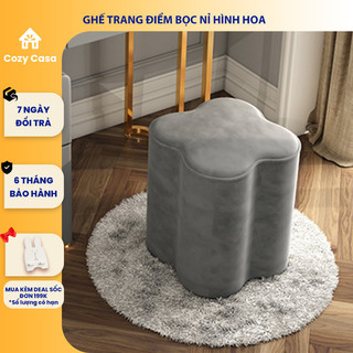 Ghế đôn sofa bàn trang điểm bọc nhung cao cấp hình bông - gc28