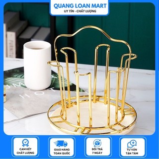 Khay úp cốc tròn, giá úp cốc cao cấp hợp kim mạ vàng bền đẹp
