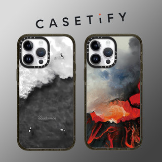 Casetify Ốp Điện Thoại Acrylic Núi Lửa Sóng Đen Cho iPhone 15 Pro Max 14 ProMax 13 12Pro 11 Ốp Lưng Mềm Điện Thoại Vỏ Cứng Vỏ Bảo Vệ Điện Thoại Di Động