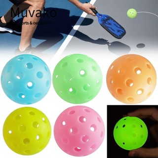 Muvako Bóng Pickleball dạ quang, Phát sáng trong bóng tối Quần vợt dành cho người cao tuổi nhiều màu, Đàn hồi bền 74MM 40 lỗ Bóng phát sáng trong nhà Utdoor