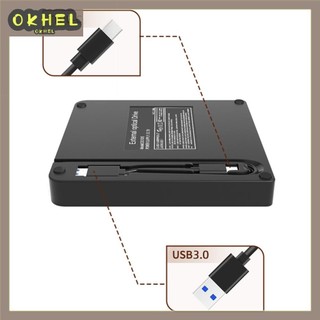 [Okhello.vn] Đầu đọc đĩa Rewriter Drive USB 3.0 & Type-C DVD RW CD Writer Drive cho máy tính xách tay PC