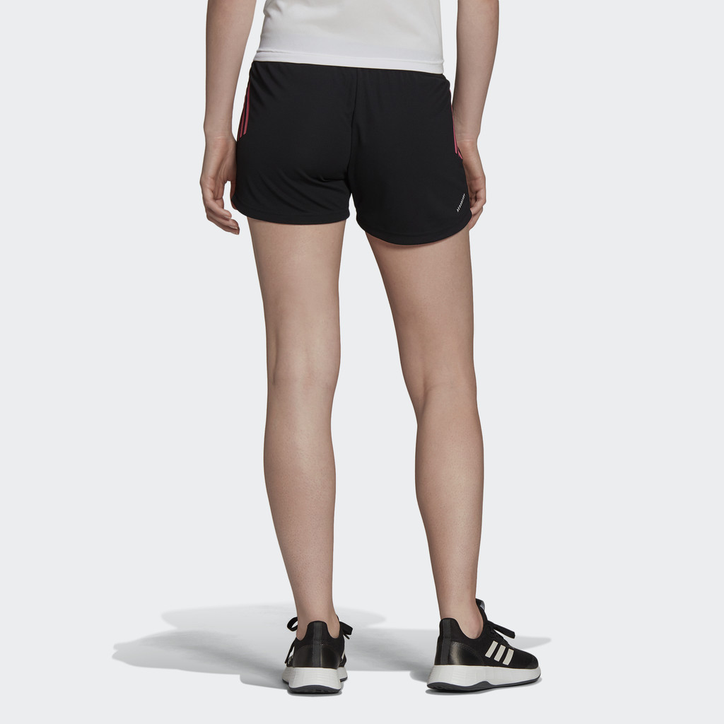 Adidas Tập luyện Quần Short Thể Thao 3 Sọc Dệt Kim Designed To Move Nữ Đen H45576