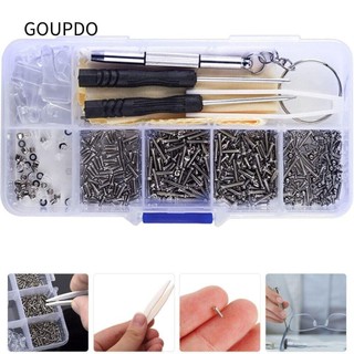 GOUPDO Bộ sửa chữa kính mắt, Phụ kiện kính mắt bằng thép không gỉ Vít sửa chữa kính, Móc tai Kính mắt silicon Vỏ chống trượt Kính mắt