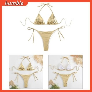 Hum bộ bikini nữ dây màu trơn đồ bơi thông đồ bơi bộ đồ tắm