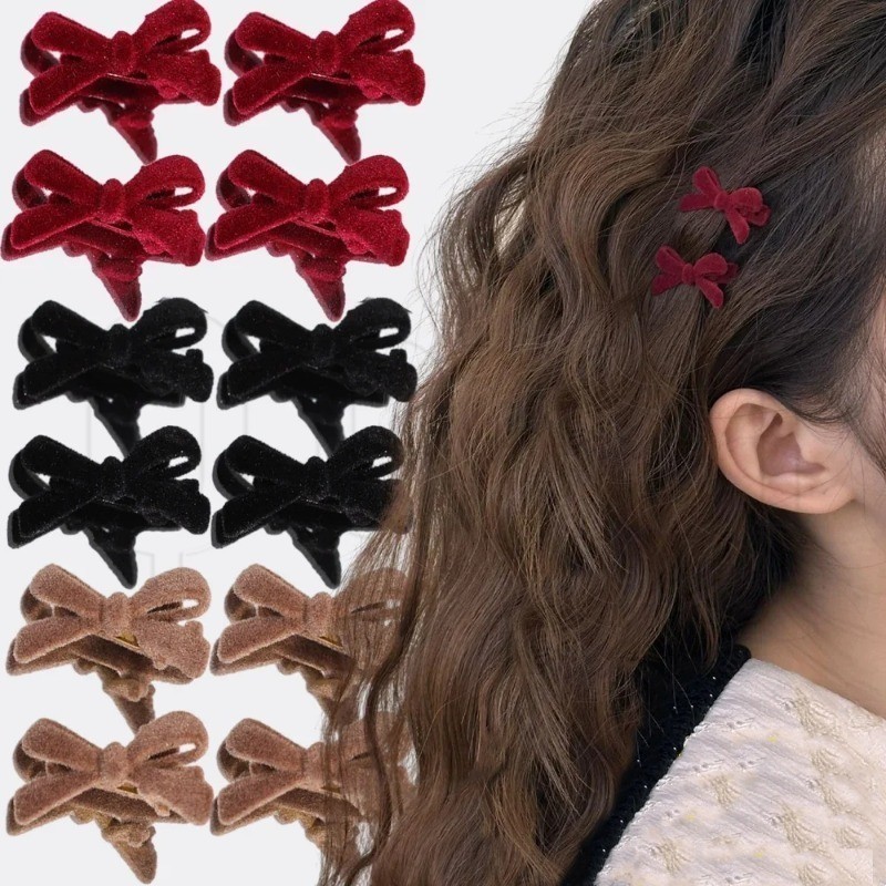 Kẹp Tóc Nơ Mini - Nơ Barrette Hàn Quốc - Nhung, Vintage, Barrette - Kẹp Tóc Thắt Nơ - Kẹp Tóc Mỏ Vịt