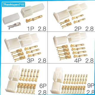 Jack kết nối dây điện 2p 3p 4p 6p 9p loại 2.8mm dành cho ô tô xe máy