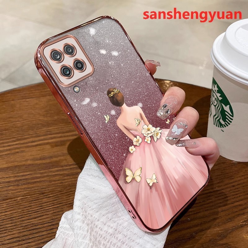 ốp lưng SAMSUNG a12 a22 4g Ốp lưng điện thoại SAMSUNG a12 a22 4g có viền vàng mềm bóng trong suốt ch