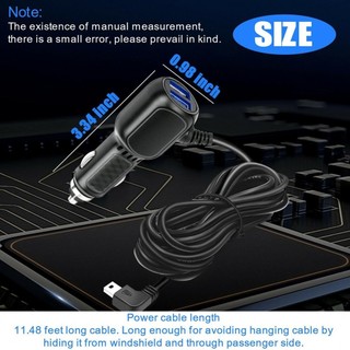 【Instock】Dash Cam Car Charger 12v - 24v 3.5A 3.5m Fire Resistant ABS Multi-function