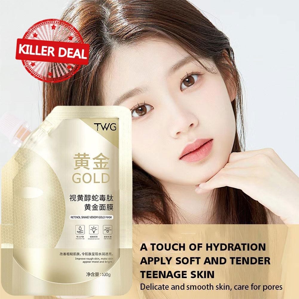 Retinol Snake Venom Peptide Gold Mask Hydrating Brightening Mask Applicator Kem dưỡng ẩm X6D5