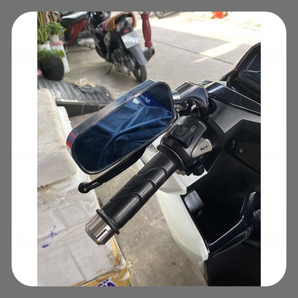 Kính H2C, Gương H2C chân ngắn Xiken sáng bóng cực nét kính H2C chân ngắn gương chiếu hậu xe máy Visi