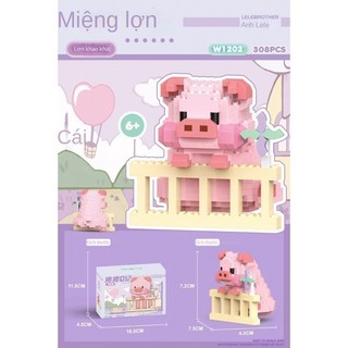 Lego đồ chơi dễ thương lợn mèo con gấu trúc bồ câu