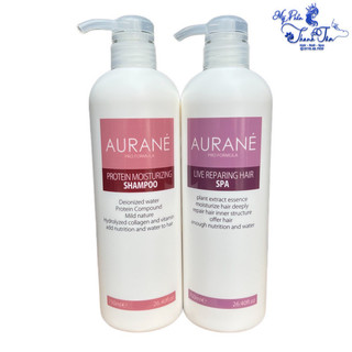 Bộ dầu gội hấp phục hồi tóc hư tổn Aurane Protein Moisturizing 750mlx2 