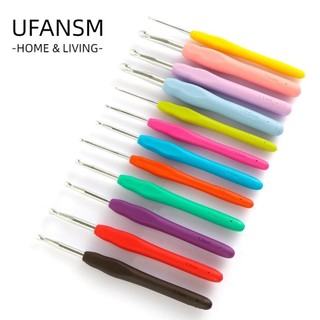 UFANSM Móc Len Bằng Nhôm Mềm Tay Cầm Nhiều Màu 2.0-10mm DIY