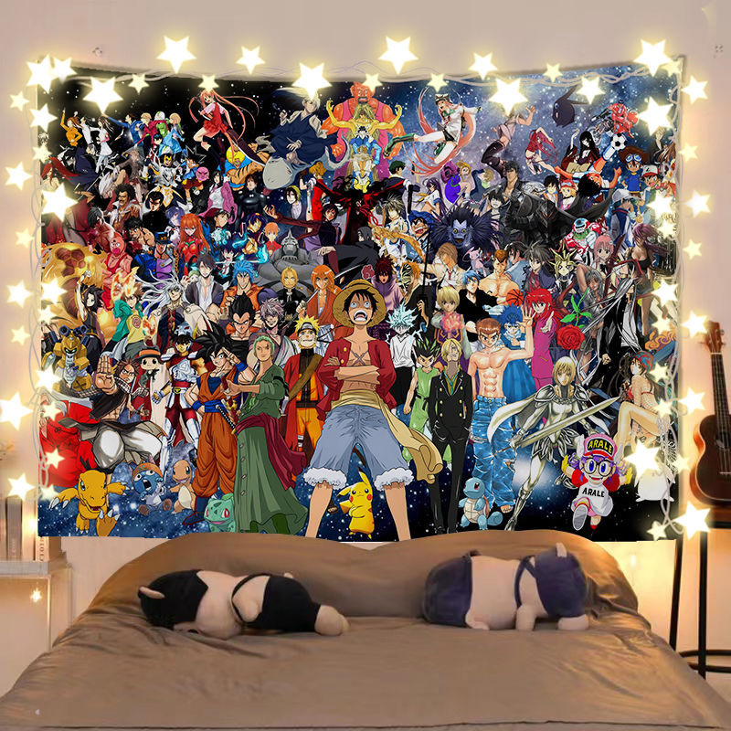 One Piece Full Bộ Sưu Tập Vải Nền Anime Series Sinh Viên Ký Túc Xá Phòng Ngủ Đầu Giường Trang Trí Po