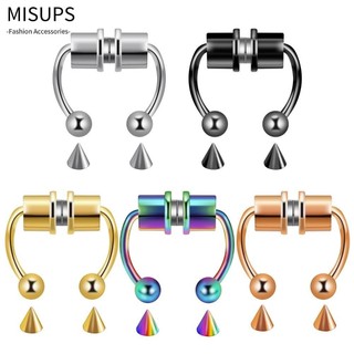 MISUPS Mũi Bằng Thép Không Gỉ 316L Từ Tính Không Cần Xỏ Khuyên Mũi Thời Trang Dành Cho Nữ