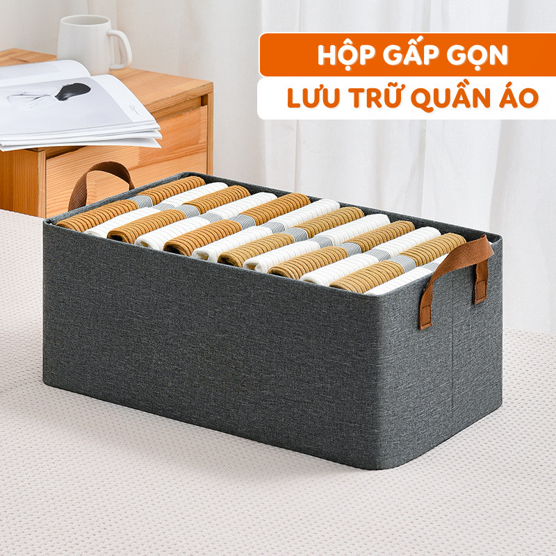 Hộp đựng xếp quần áo tiện lợi - Khung thép, vải cation, có thể gấp gọn
