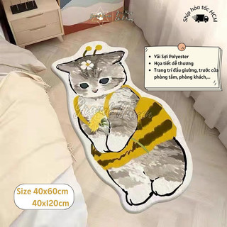 Xả Hàng - Thảm Lau Chân 3D Grand Haven hình Mèo Hoạt Hình Lông Mịn Dày Dặn Họa Tiết Dễ Thương