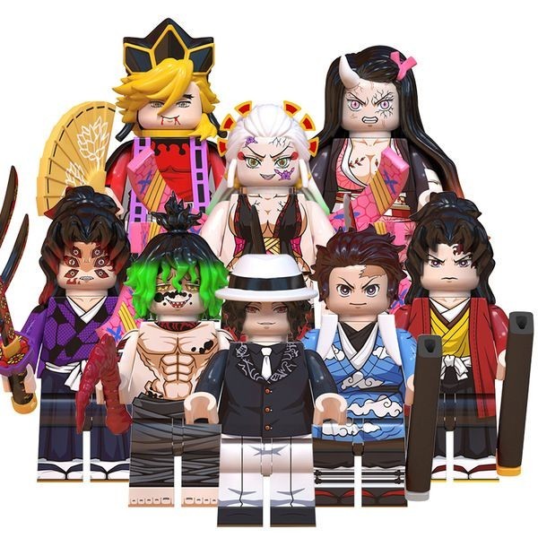 Tương thích với các khối xây dựng Lego Minifigures Demon Slayer 6138 Black Death Mou Tanjiro Midouzi Chèn giáo dục